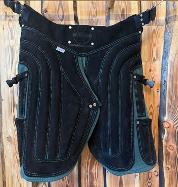 3 Millennium Schürze DELUXE leather apron Green short