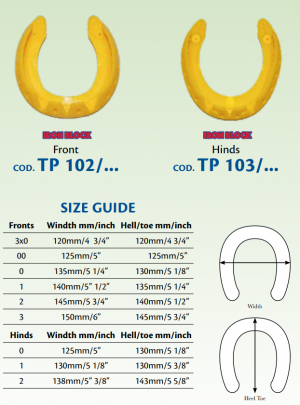 TP Iron-Block Hufschuhe gelb HINTEN