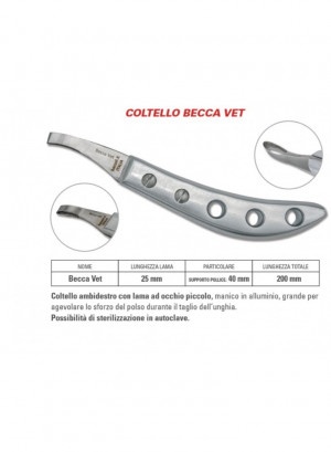 Hufmesser Bassoli Coltello Becca VET Alu, Alufarben
