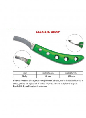 Hufmesser Bassoli Coltello Ricky Alu Messer grün