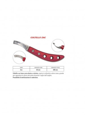 Hufmesser Bassoli Coltello ZAC Alu rot