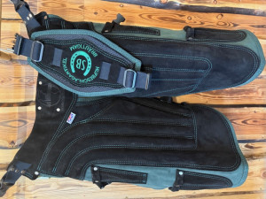 3 Millennium DELUXE leather apron Green long