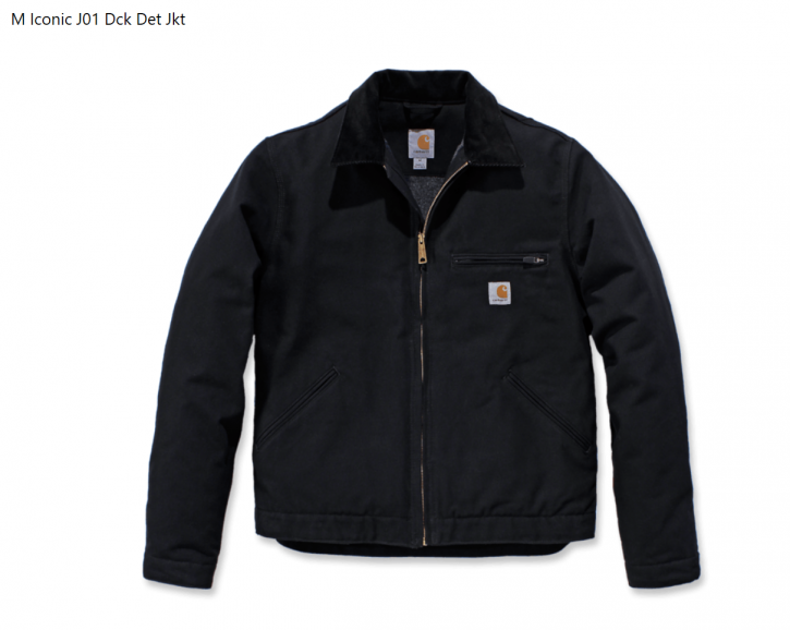 Carhartt Jacke Iconic J01 Dck Det Jkt Black Gr. L