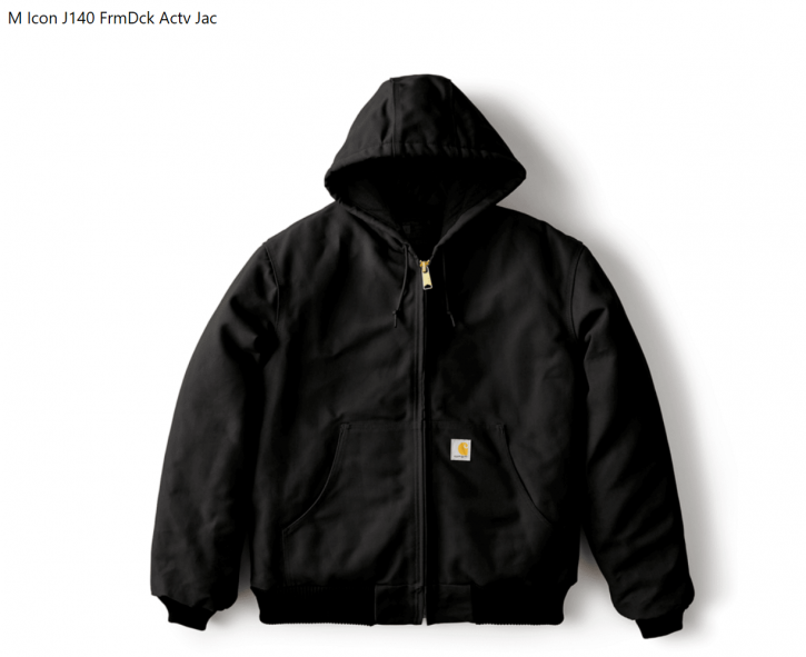 Carhartt Jacke Icon J140 FrmDck Actv Jac Black Gr. M