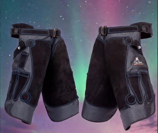 ConCuero Schürze Auro Fibra Black (mit blauen Nähten )