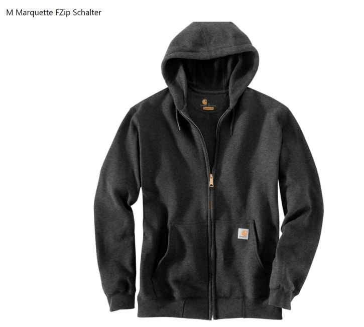 Sweatshirtjacke M Marquette FZip Carbon Heather Gr. S