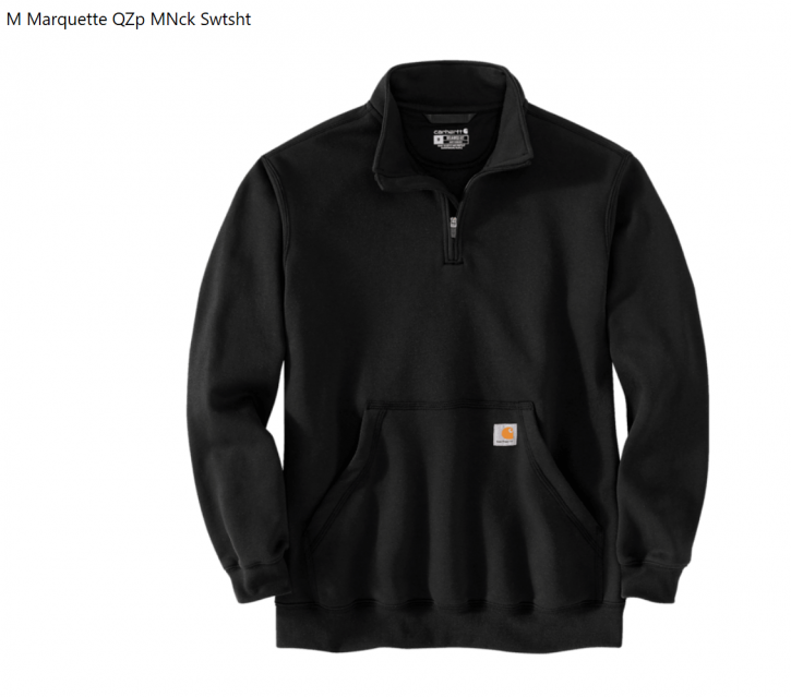 Sweatshirt Half-Zip M Marquette QZp MNck Black Gr. L