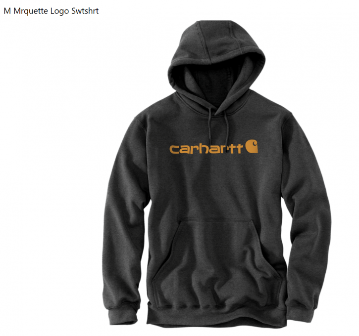 Carhartt Hoodie M Mrquette Logo Swtshrt Carbon Heather/Carhartt Gold Gr. L