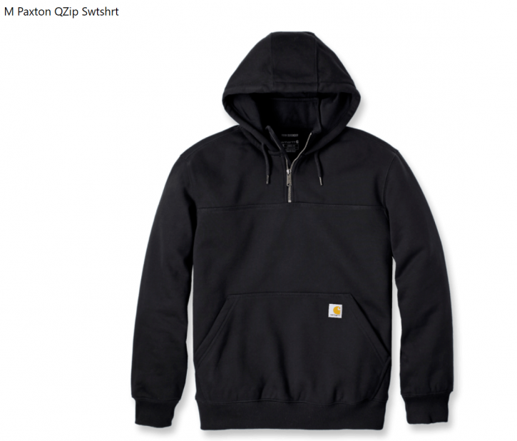 Carhartt Sweatshirt Half-Zip Paxton QZip Swtshrt Black Gr. L